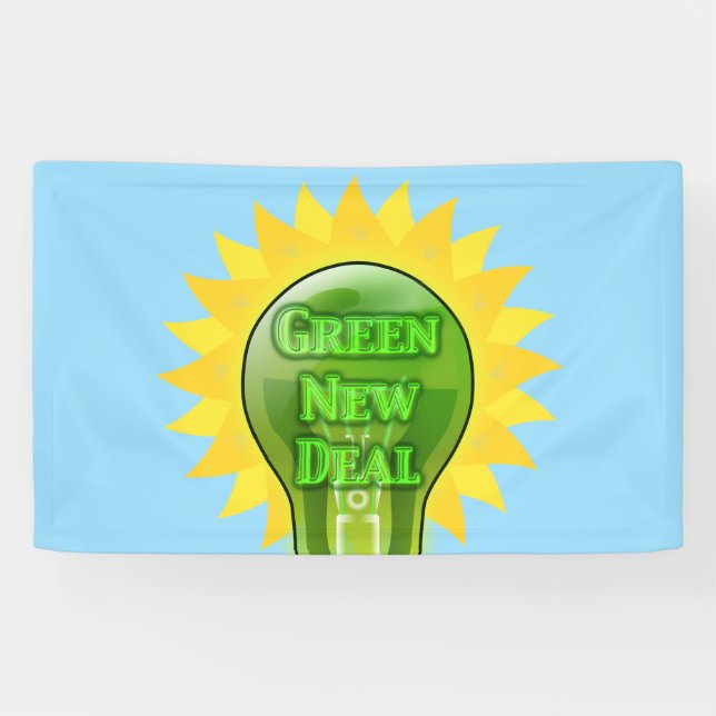 Green New Deal Light Bulb Banner (Horizontal)