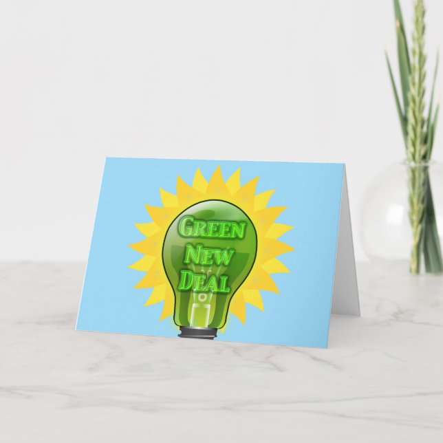 Green New Deal Light Bulb Card (Front)