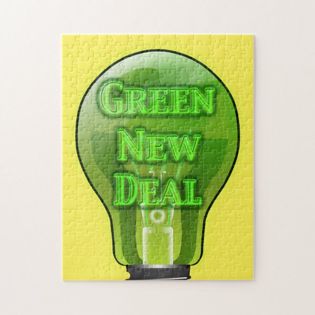 Green New Deal Light Bulb Jigsaw Puzzle (Vertical)