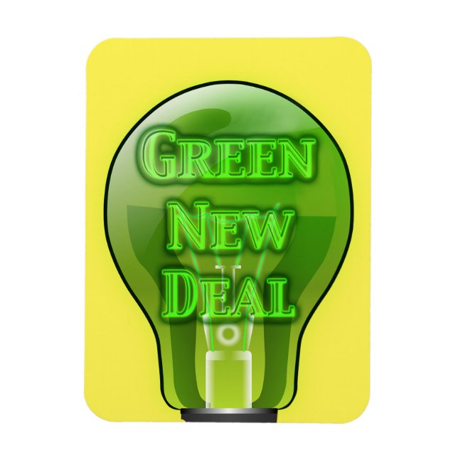 Green New Deal Light Bulb Magnet (Vertical)