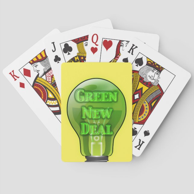 Green New Deal Light Bulb Playing Cards (Back)