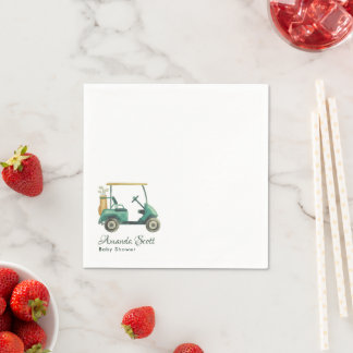 Green New to the Club Golf Cart Baby Shower  Napkin