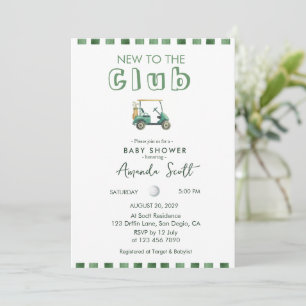 Green New to the Club Golf Summer  Baby Shower   Invitation