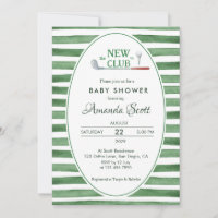 Green New To The Club Golf Theme Baby Shower 