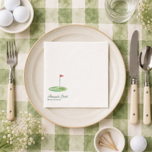 Green New to the Club Golf Theme Baby Shower  Napkin