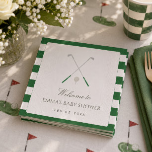 Green New to the Club Preppy Classic Baby Shower Napkin