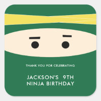 Green Ninja Party Labels