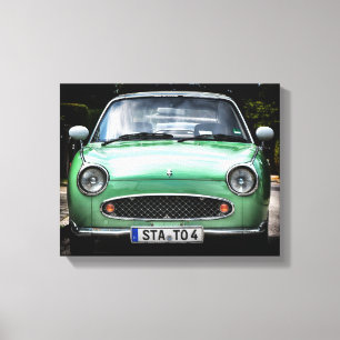 Green Nissan Car Canvas Print