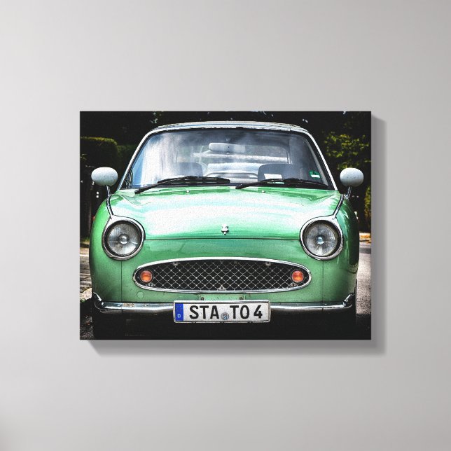 Green Nissan Car Canvas Print (Front)