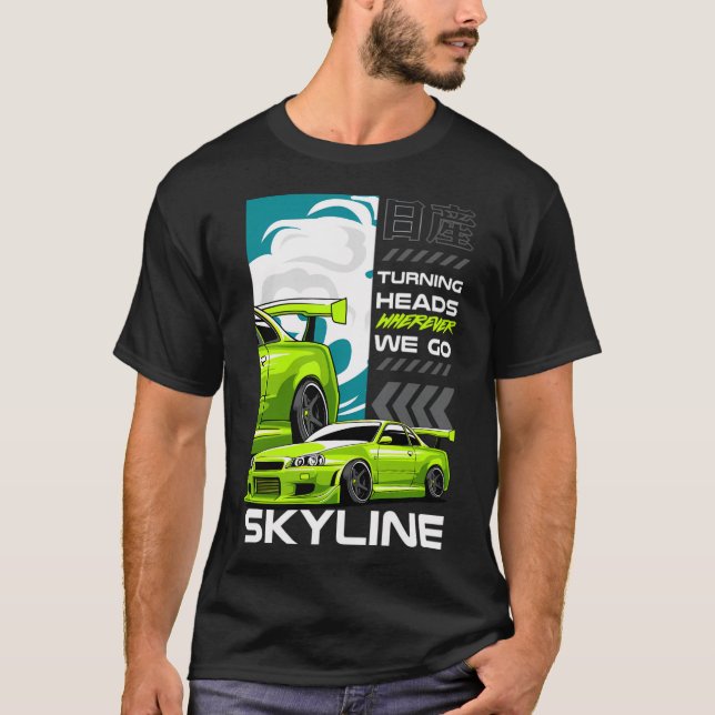 Green Nissan Gtr T-Shirt (Front)