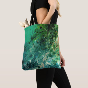 Green Noise Abstract Tote Bag