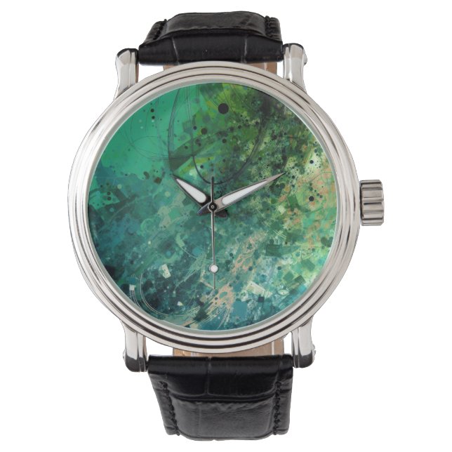 Green Noise Abstract Watch (Front)