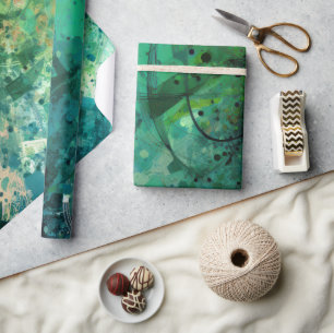 Green Noise Abstract Wrapping Paper