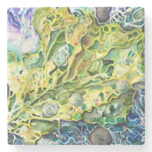 "Green Noise" Stone Coaster 