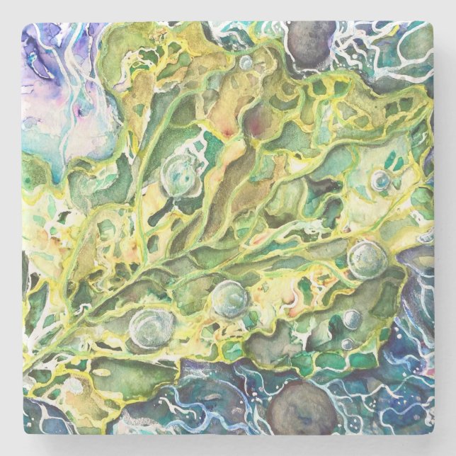 "Green Noise" Stone Coaster  (Front)