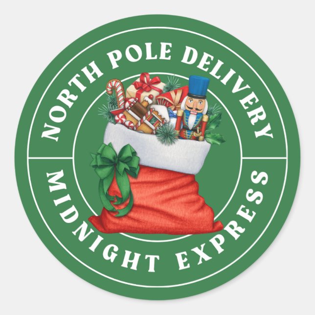 Green North Pole Delivery sticker (Front)