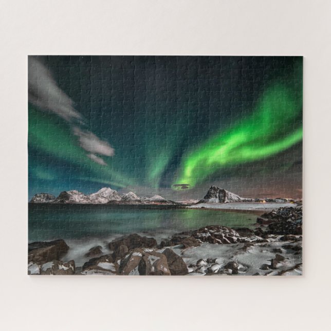 Green Northern Lights Arctic  Jigsaw Puzzle (Horizontal)