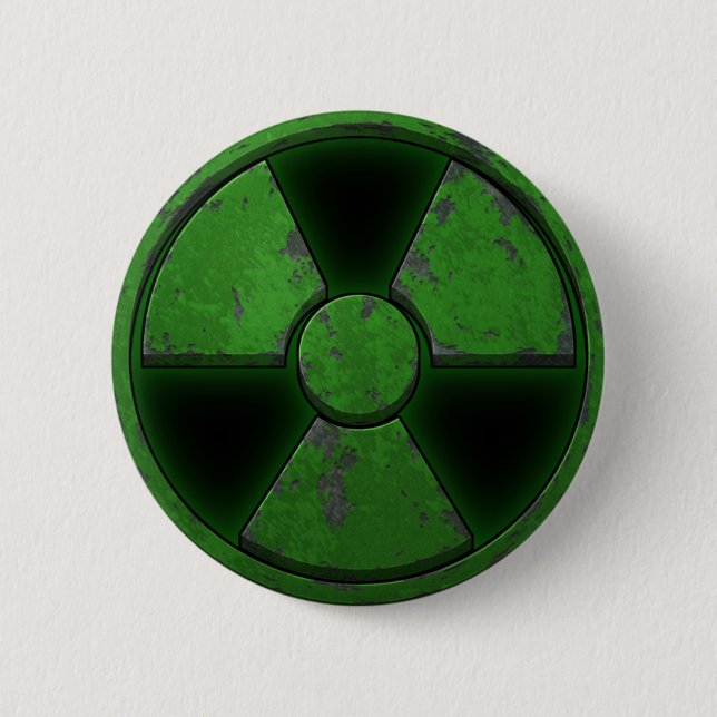 Green Nuke 6 Cm Round Badge (Front)