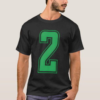 Green Number 2 Team Junior Sports Numbered Uniform T-Shirt