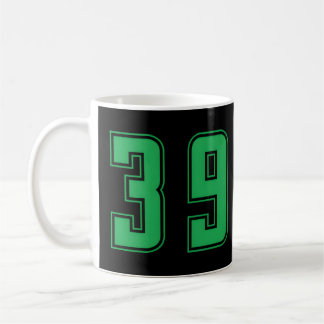 Green Number 39 Team Junior Sports Numbered Unifor Coffee Mug