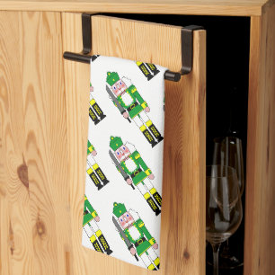 Green Nutcrackers Christmas Tea Towel