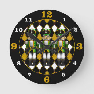 Green Nutcrackers Round Clock