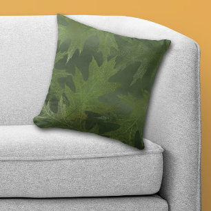 Green Oak Leaf Cushion
