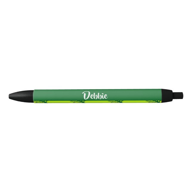 Green oaktree pattern black ink pen (Front)