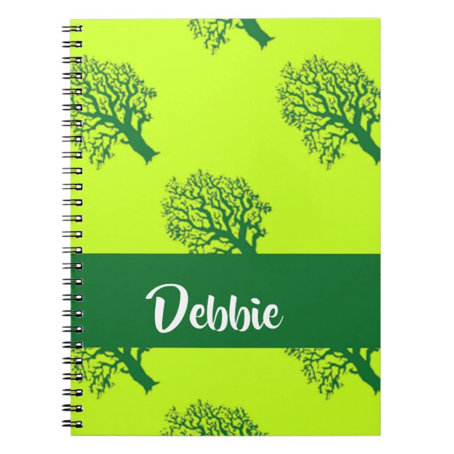 Green oaktree pattern notebook (Front)