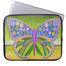 Green Ocean Butterfly Laptop Sleeve