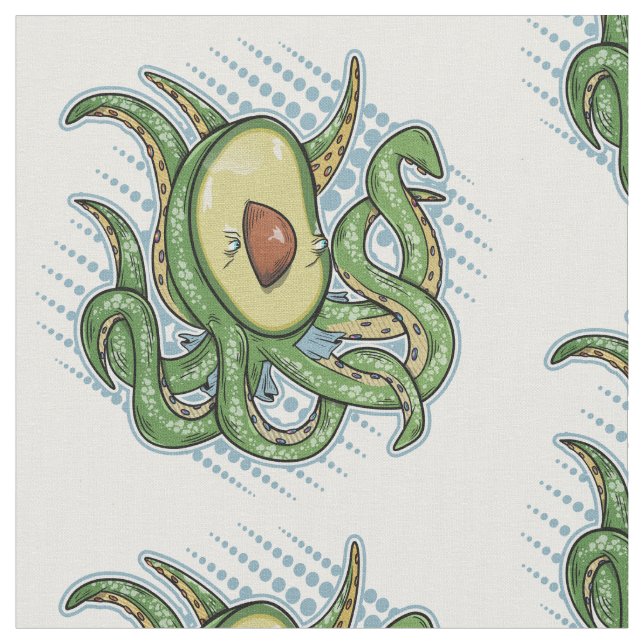 Green octopus  fabric (Close Up)