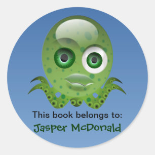 Green Octopus Personalized Labels
