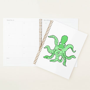 Green Octopus Spiral Planner