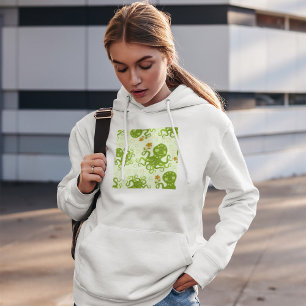 Green Octopuses With Flowers Hoodie