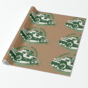 Green Off-Road 4x4 Vehicle Wrapping Paper