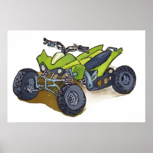 Green off road adventure quadracycle poster