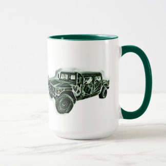 Green off-road vehicle mug