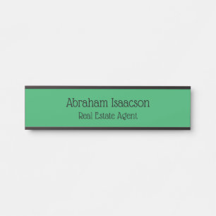 Green Office Door Sign Real Estate Agent Modern