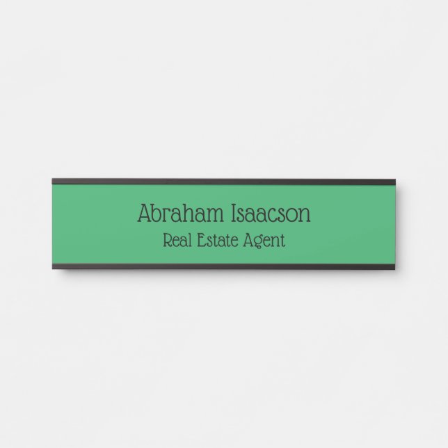 Green Office Door Sign Real Estate Agent Modern (Front)