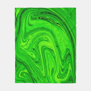 Green oil paint abstract background. Oil paint gre Fleece Blanket