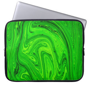 Green oil paint abstract background. Oil paint gre Laptop Sleeve