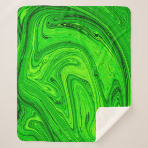 Green oil paint abstract background. Oil paint gre Sherpa Blanket