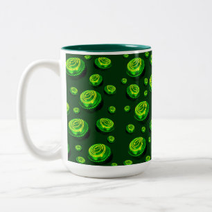 Green Oil Painted Lawn Bowls, Mug