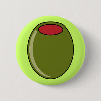 Green olive 6 cm round badge