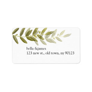 Green Olive Branch Return Address Labels