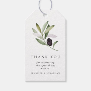Green Olive Branch Wedding Gift Favour Tags