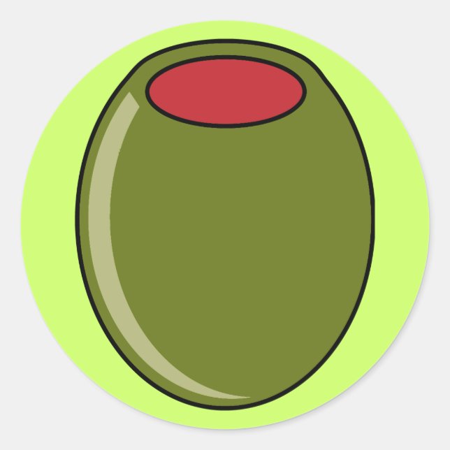 Green olive classic round sticker (Front)