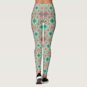 Green olive ornament leggings