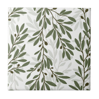 Green Olive Tree Branch Mediterranean Leaves HD Tile