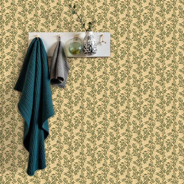 Green Olive Tree Branch Mediterranean Pattern Wallpaper (Creator Uploaded)